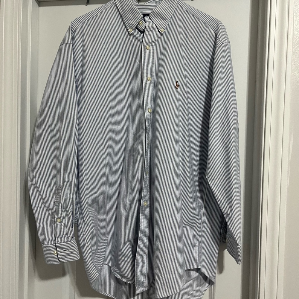 Ralph Lauren Classic Blue Striped Men's Shirt 16 32/33